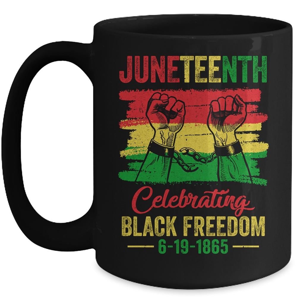 Juneteenth Celebrating Black African Freedom 1865 Flag Mug | siriusteestore