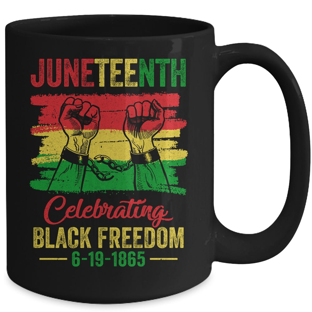 Juneteenth Celebrating Black African Freedom 1865 Flag Mug | siriusteestore