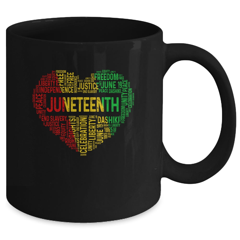 Juneteenth Heart Black History Afro American African Freedom Mug | siriusteestore