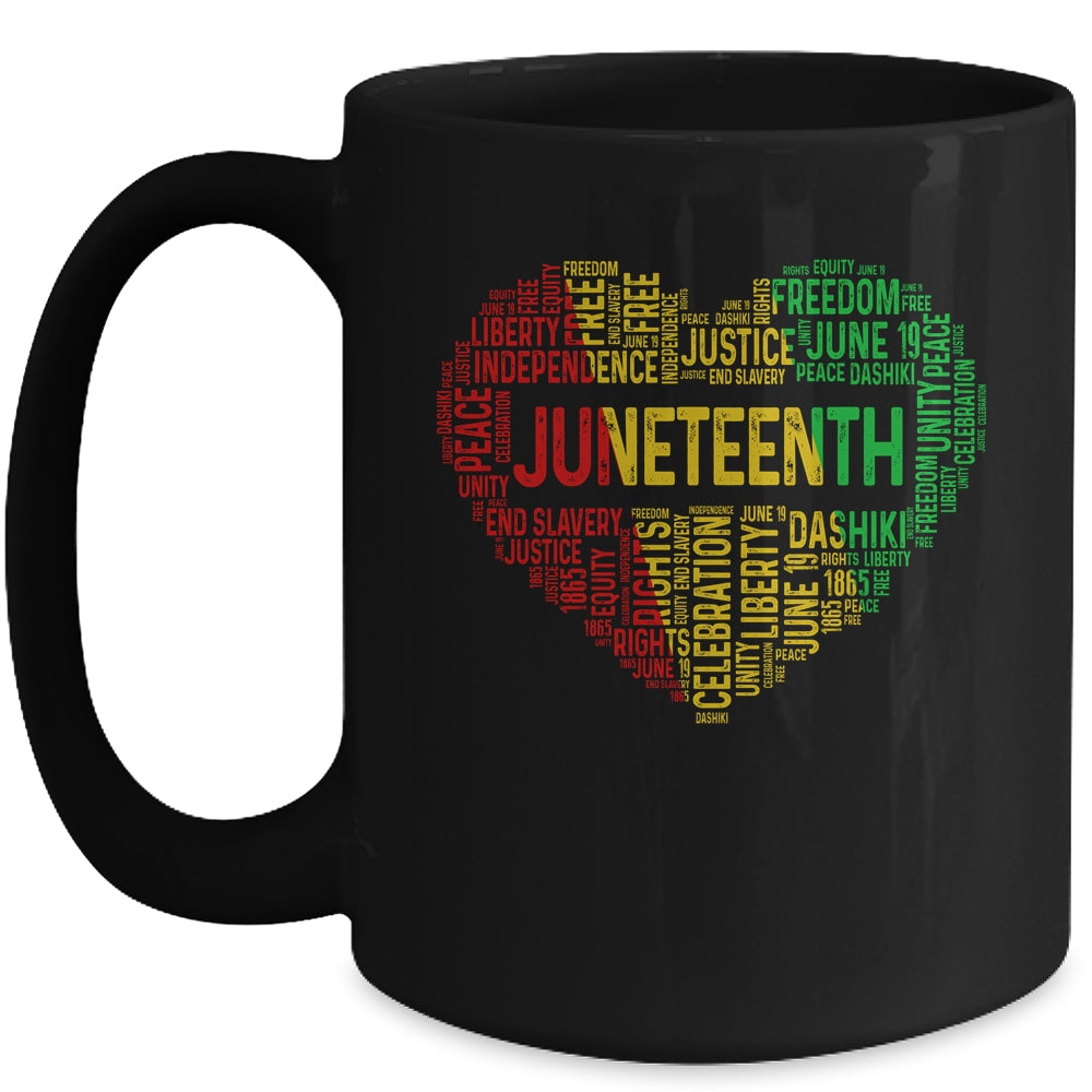 Juneteenth Heart Black History Afro American African Freedom Mug | siriusteestore