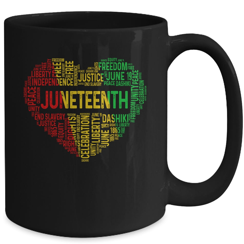 Juneteenth Heart Black History Afro American African Freedom Mug | siriusteestore