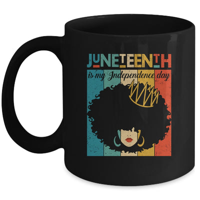 Juneteenth My Independence Day Retro Afro Melanin Mug | siriusteestore