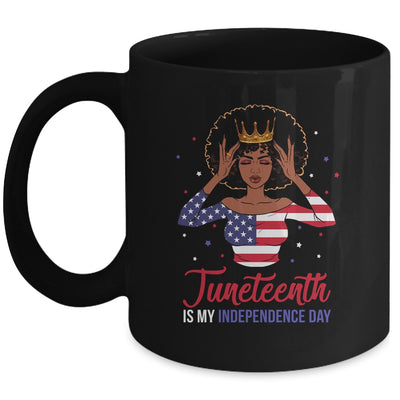 Juneteenth is My Independence Day 4th July Black Afro Flag Mug | siriusteestore