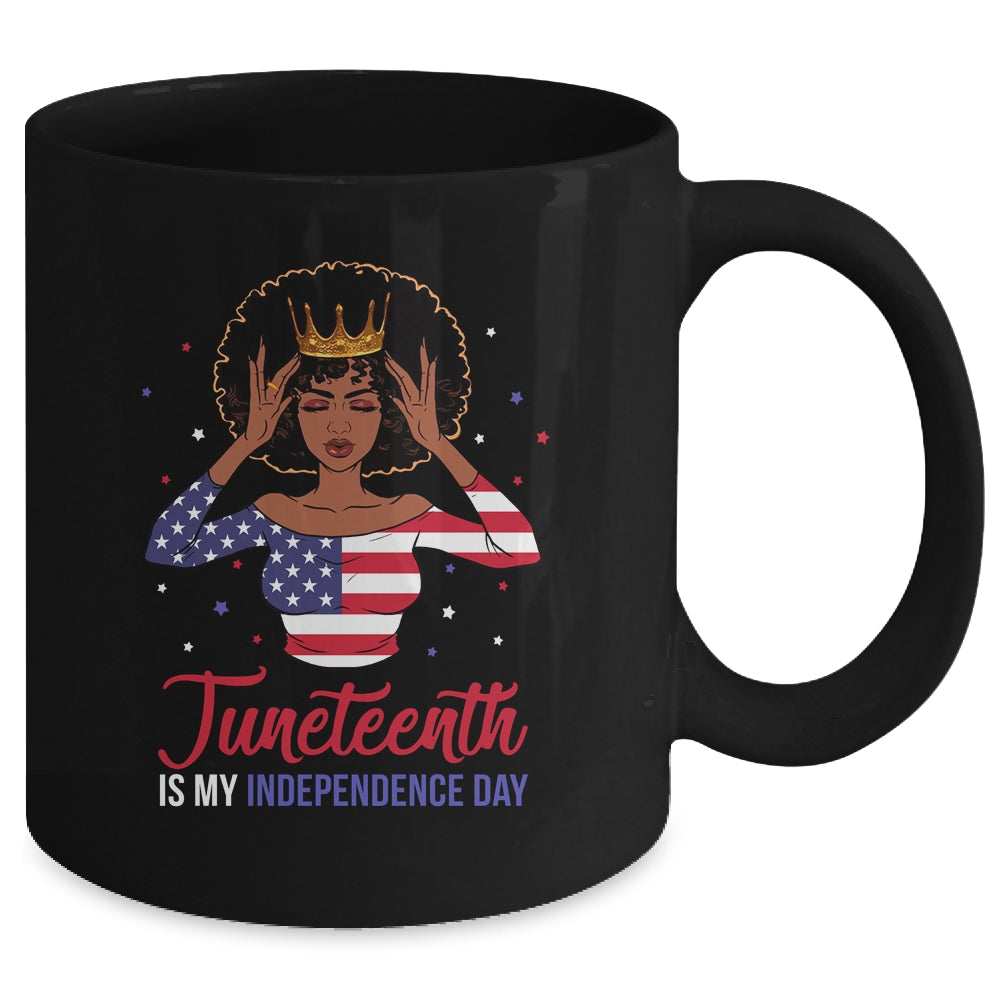 Juneteenth is My Independence Day 4th July Black Afro Flag Mug | siriusteestore