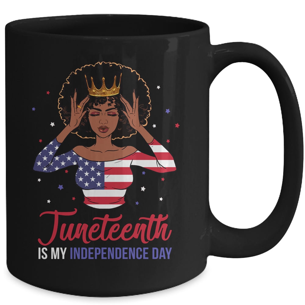 Juneteenth is My Independence Day 4th July Black Afro Flag Mug | siriusteestore