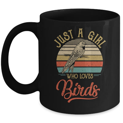 Just A Girl Who Loves Birds Cute Vintage Birds Girl Mug | siriusteestore