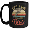 Just A Girl Who Loves Birds Cute Vintage Birds Girl Mug | siriusteestore