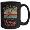 Just A Girl Who Loves Birds Cute Vintage Birds Girl Mug | siriusteestore