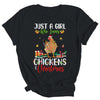 Just A Girl Who Loves Chickens And Christmas Funny Farmer Shirt & Sweatshirt | siriusteestore