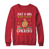 Just A Girl Who Loves Chickens And Christmas Funny Farmer Shirt & Sweatshirt | siriusteestore
