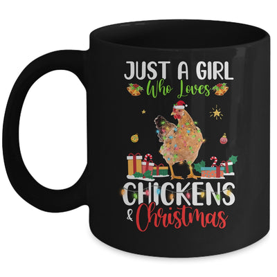 Just A Girl Who Loves Chickens And Christmas Funny Farmer Mug | siriusteestore