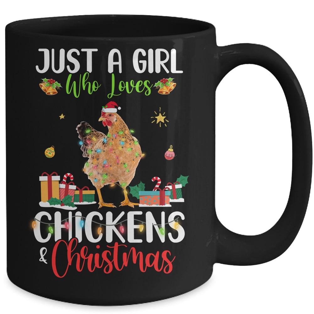 Just A Girl Who Loves Chickens And Christmas Funny Farmer Mug | siriusteestore