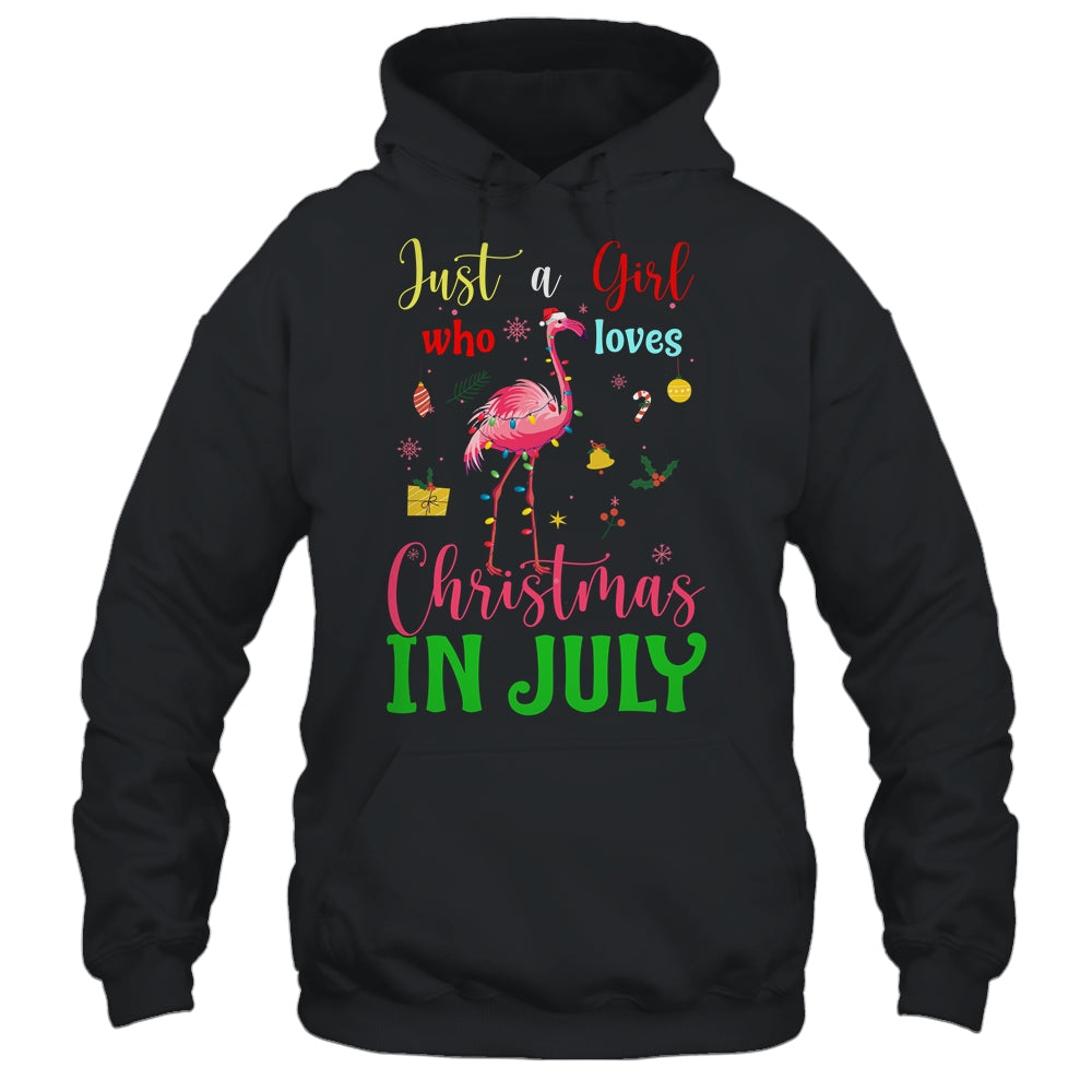 Just A Girl Who Loves Christmas In July Flamingo Shirt & Tank Top | siriusteestore