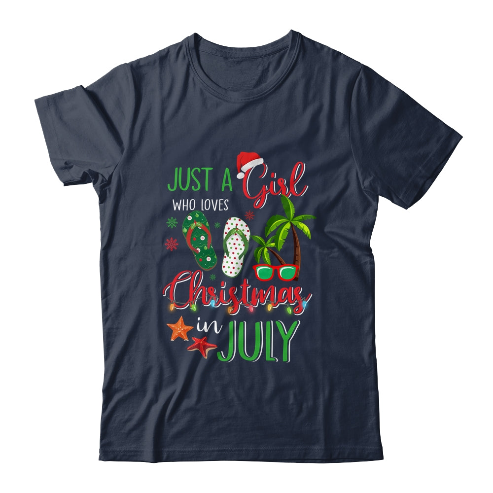 Just A Girl Who Loves Christmas In July Funny Summer Shirt & Tank Top | siriusteestore