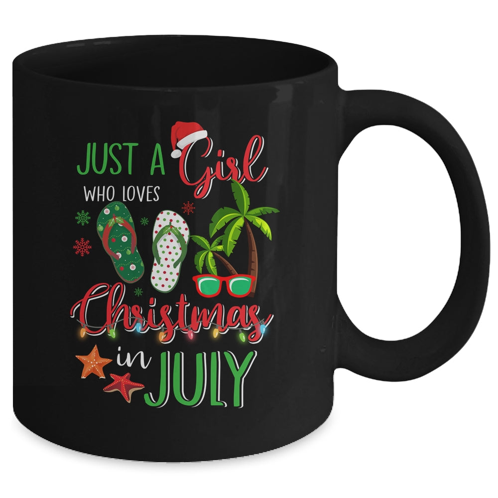 Just A Girl Who Loves Christmas In July Funny Summer Mug | siriusteestore