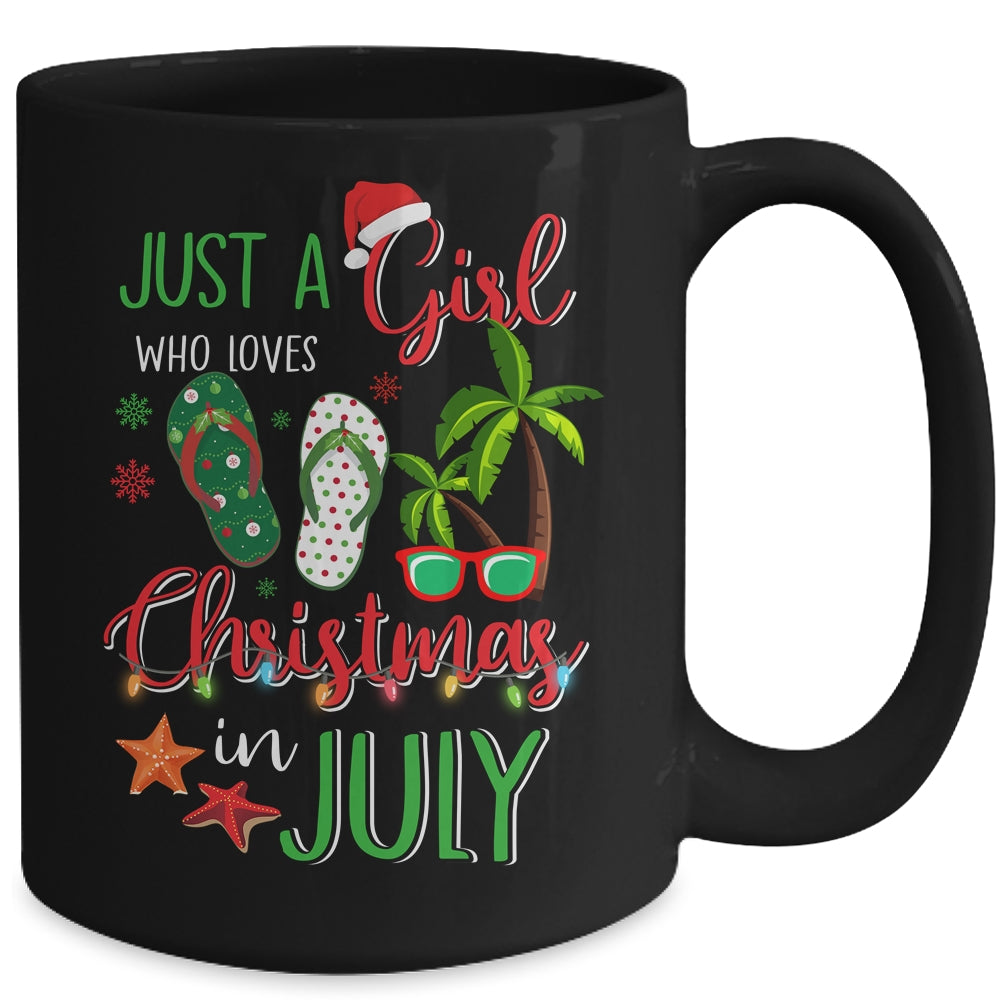 Just A Girl Who Loves Christmas In July Funny Summer Mug | siriusteestore