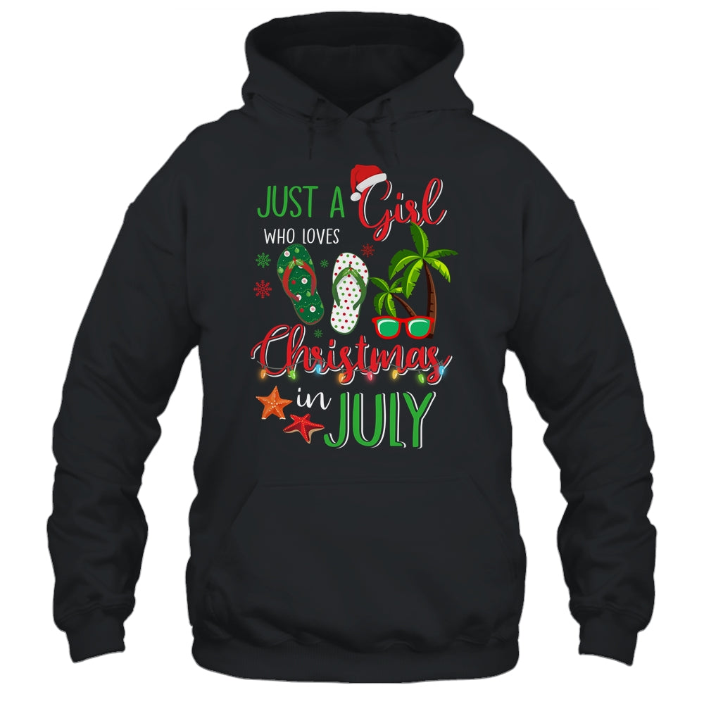 Just A Girl Who Loves Christmas In July Funny Summer Shirt & Tank Top | siriusteestore