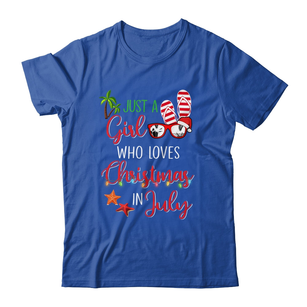 Just A Girl Who Loves Christmas In July Summer Shirt & Tank Top | siriusteestore