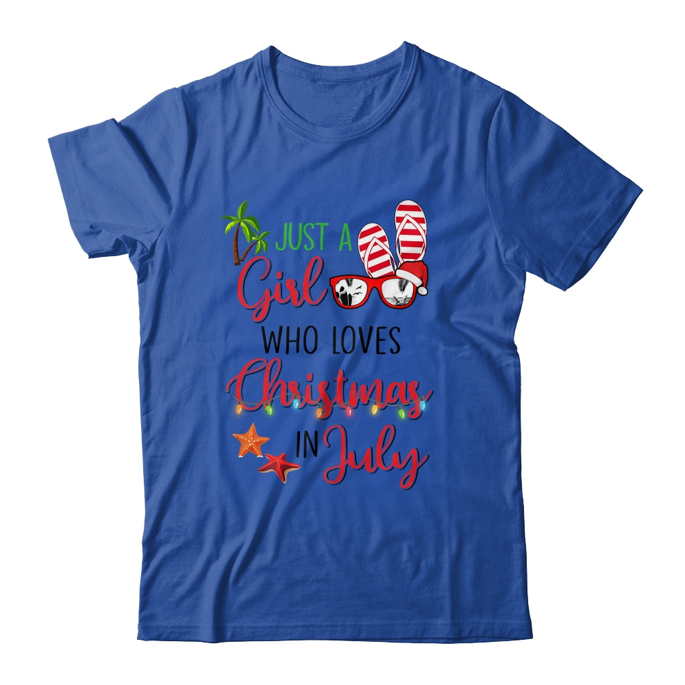 Just A Girl Who Loves Christmas In July Summer Vacation Shirt & Tank Top | siriusteestore