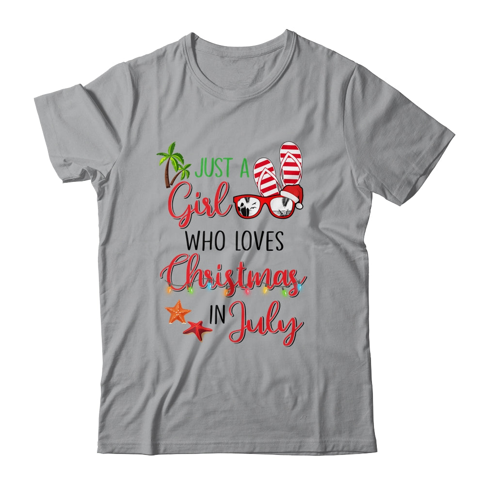 Just A Girl Who Loves Christmas In July Summer Vacation Shirt & Tank Top | siriusteestore