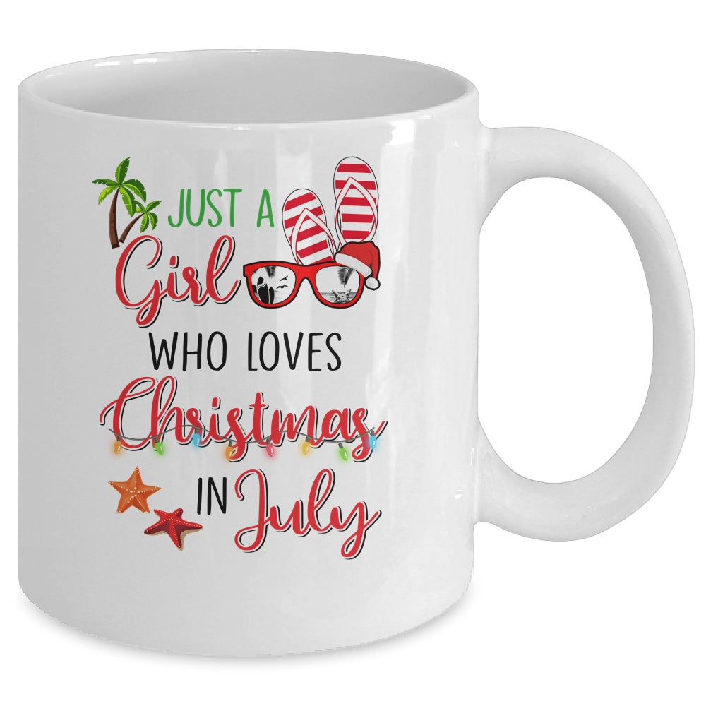 Just A Girl Who Loves Christmas In July Summer Vacation Mug | siriusteestore