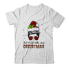 Just A Girl Who Loves Christmas Santa Hat Messy Bun Leopard Shirt & Sweatshirt | siriusteestore