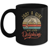 Just A Girl Who Loves Dolphins Cute Vintage Dolphins Girl Mug | siriusteestore