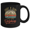 Just A Girl Who Loves Dolphins Cute Vintage Dolphins Girl Mug | siriusteestore