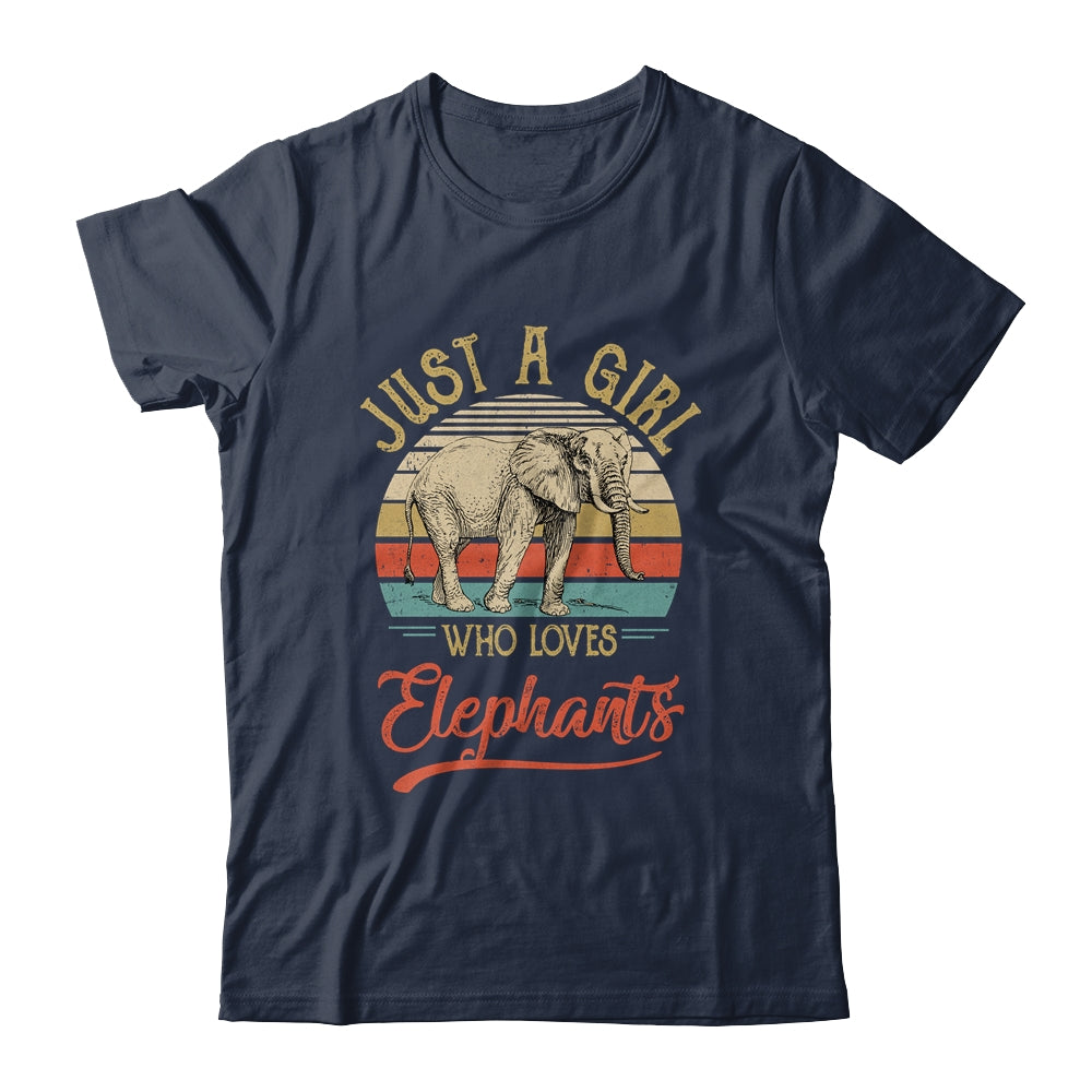 Just A Girl Who Loves Elephants Cute Vintage Elephants Girl Shirt & Tank Top | siriusteestore