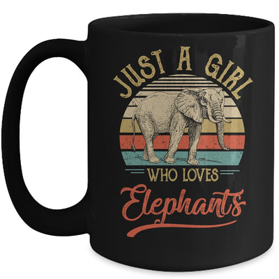 Just A Girl Who Loves Elephants Cute Vintage Elephants Girl Mug | siriusteestore