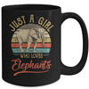 Just A Girl Who Loves Elephants Cute Vintage Elephants Girl Mug | siriusteestore