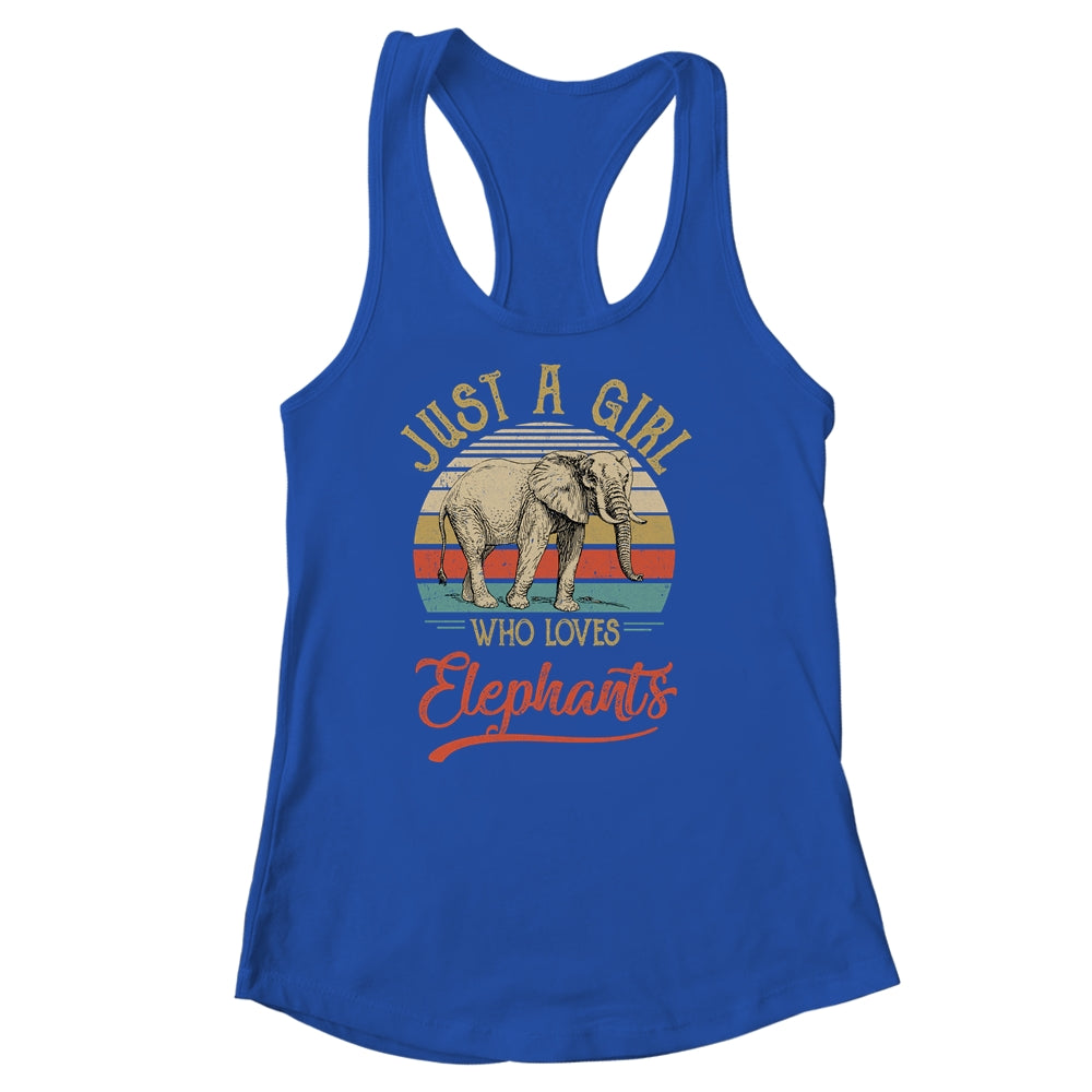 Just A Girl Who Loves Elephants Cute Vintage Elephants Girl Shirt & Tank Top | siriusteestore