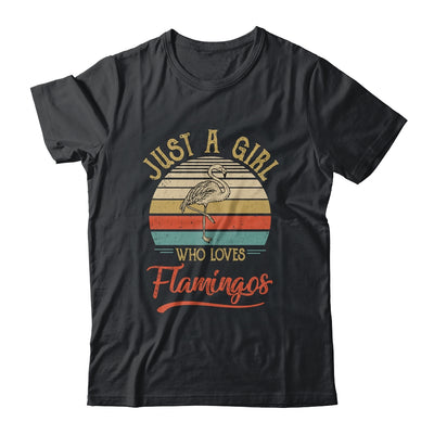 Just A Girl Who Loves Flamingos Cute Vintage Flamingos Girl Shirt & Tank Top | siriusteestore