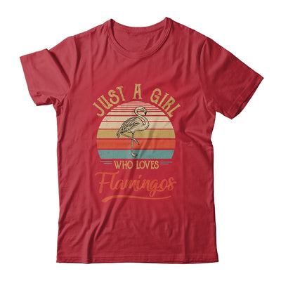 Just A Girl Who Loves Flamingos Cute Vintage Flamingos Girl Shirt & Tank Top | siriusteestore