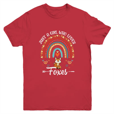 Just A Girl Who Loves Foxes Rainbow For Fox Lover Youth Shirt | siriusteestore