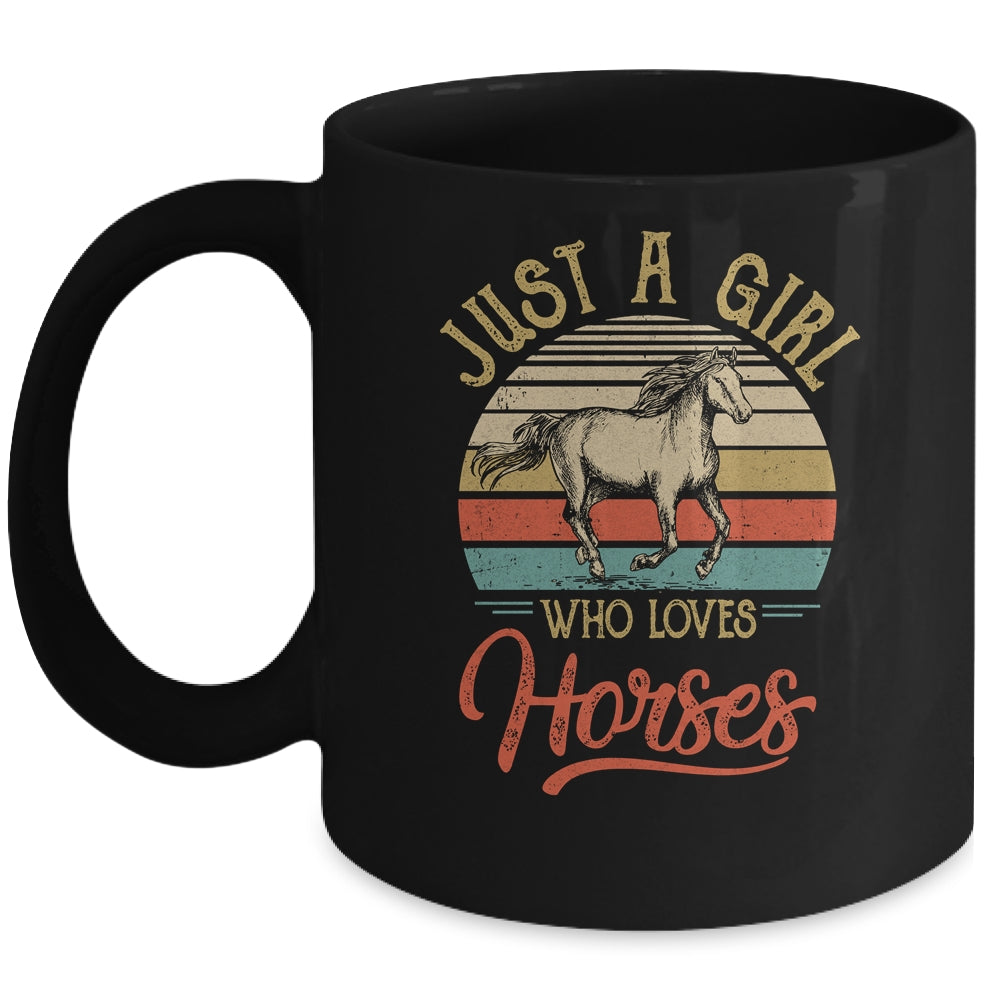 Just A Girl Who Loves Horses Cute Vintage Horse Girl Mug | siriusteestore