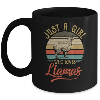 Just A Girl Who Loves Llamas Cute Vintage Llamas Girl Mug | siriusteestore