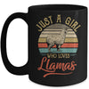 Just A Girl Who Loves Llamas Cute Vintage Llamas Girl Mug | siriusteestore