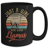 Just A Girl Who Loves Llamas Cute Vintage Llamas Girl Mug | siriusteestore