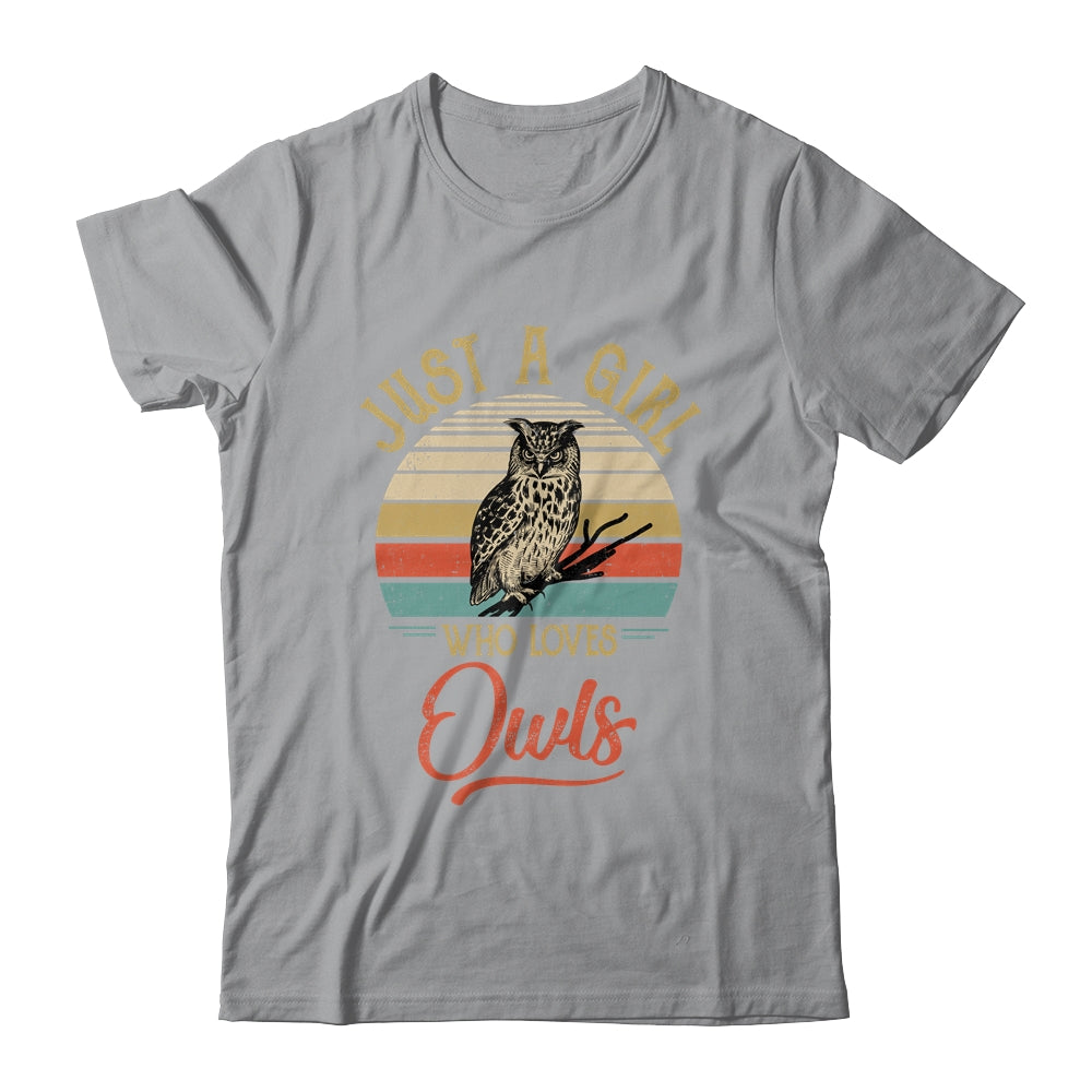 Just A Girl Who Loves Owls Cute Vintage Owls Girl Shirt & Tank Top | siriusteestore