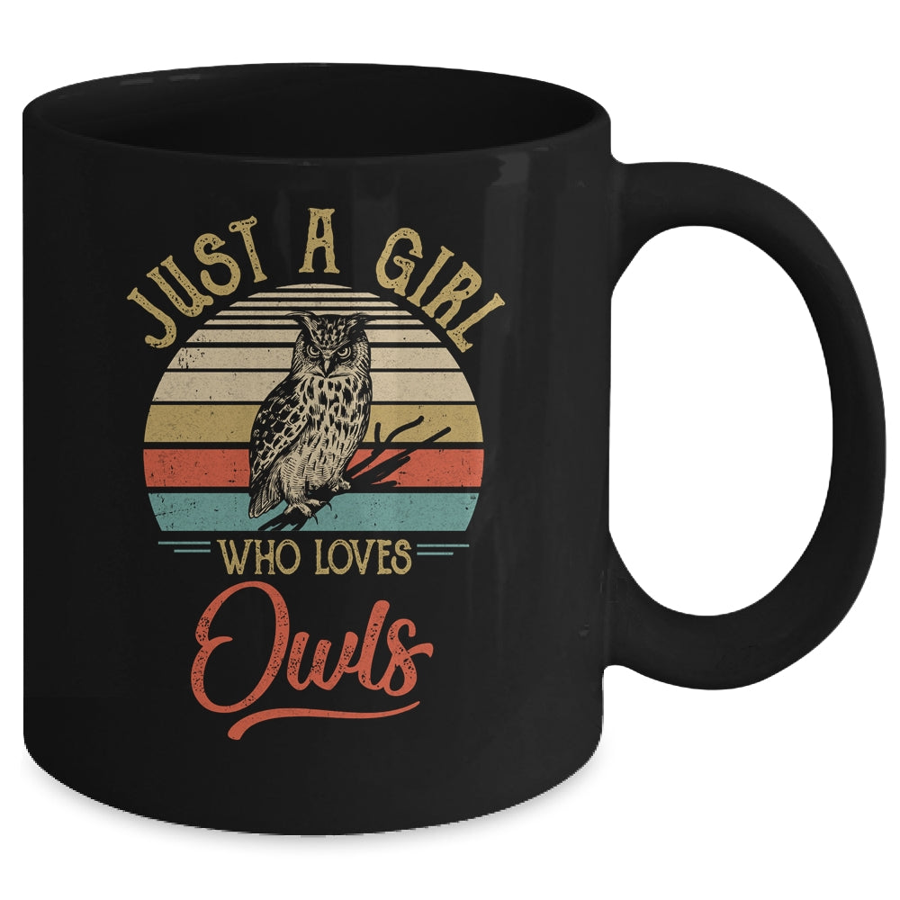 Just A Girl Who Loves Owls Cute Vintage Owls Girl Mug | siriusteestore