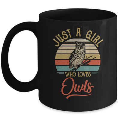 Just A Girl Who Loves Owls Cute Vintage Owls Girl Mug | siriusteestore