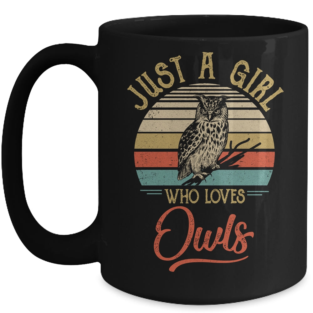 Just A Girl Who Loves Owls Cute Vintage Owls Girl Mug | siriusteestore