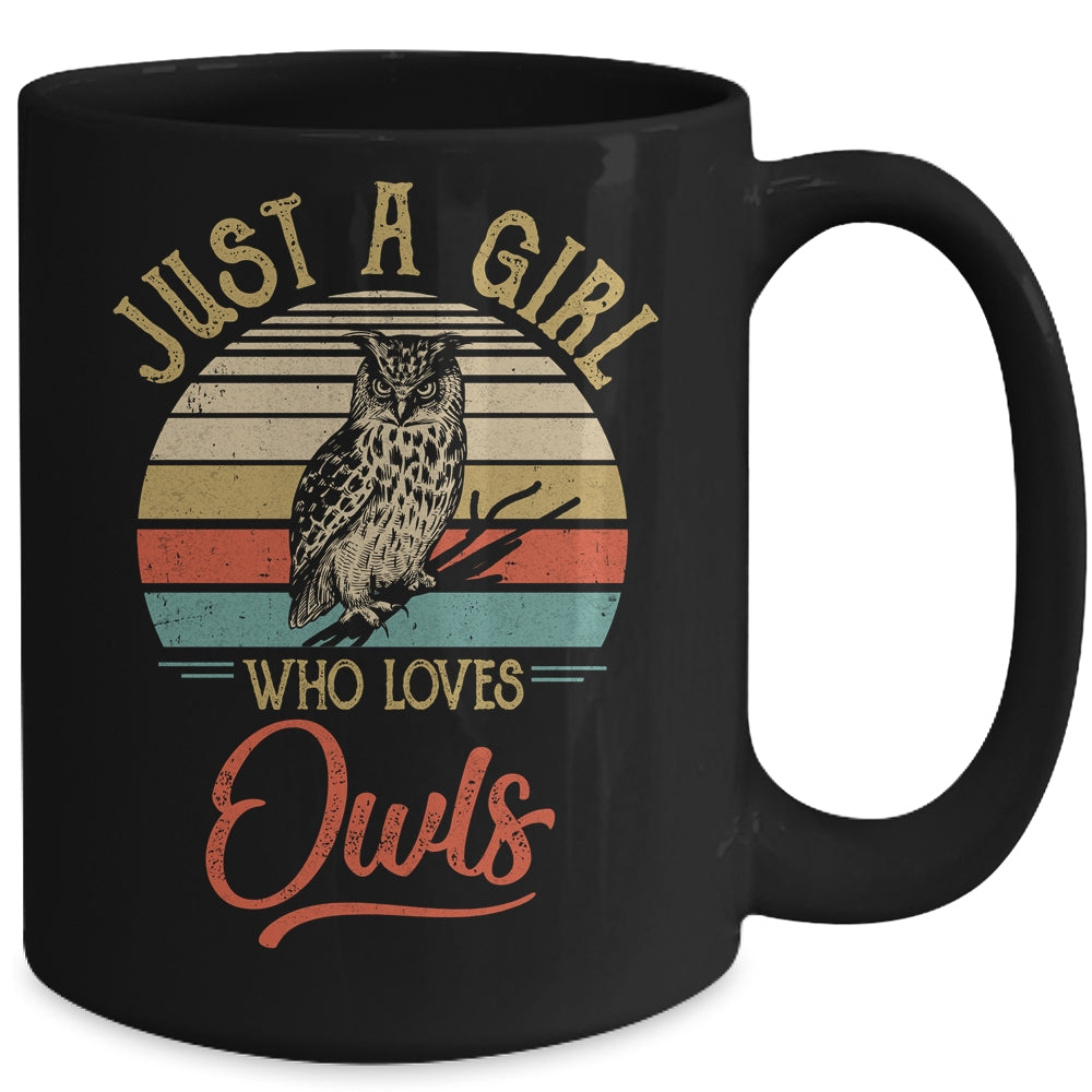 Just A Girl Who Loves Owls Cute Vintage Owls Girl Mug | siriusteestore
