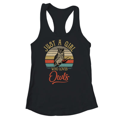 Just A Girl Who Loves Owls Cute Vintage Owls Girl Shirt & Tank Top | siriusteestore