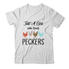 Just A Girl Who Loves Peckers Funny Chicken Farmer Lover Shirt & Tank Top | siriusteestore