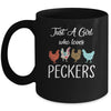 Just A Girl Who Loves Peckers Funny Chicken Farmer Mug | siriusteestore