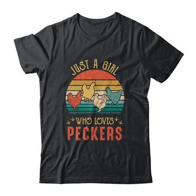 Just A Girl Who Loves Peckers Funny Chicken Farmer Vintage Shirt & Tank Top | siriusteestore