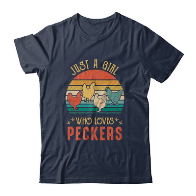Just A Girl Who Loves Peckers Funny Chicken Farmer Vintage Shirt & Tank Top | siriusteestore