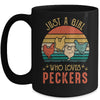 Just A Girl Who Loves Peckers Funny Chicken Farmer Vintage Mug | siriusteestore